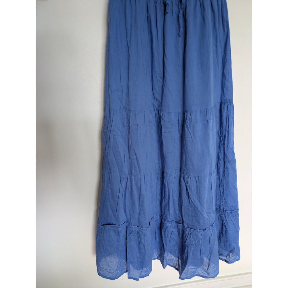 Sim & Sam Cottagecore Tiered Maxi Dress Blue Ruffle Sleeve Boho NWT - Picture 3 of 5